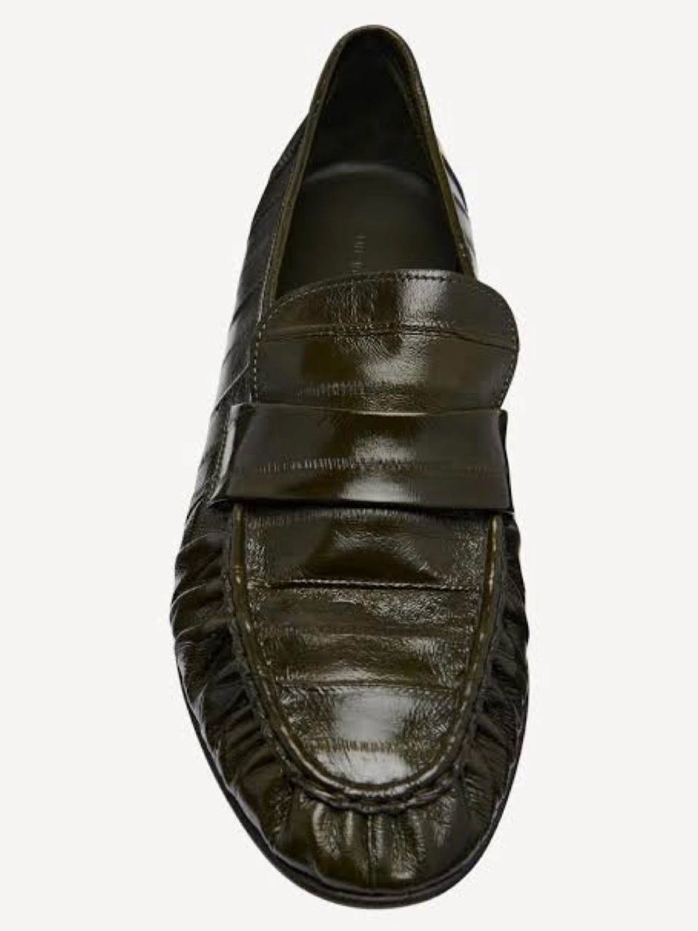 Eel soft leather green loafer